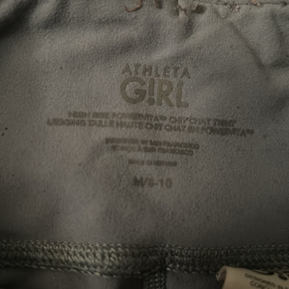 Athleta Girls Chit Chat Leggings size 8-10 powder green/gray - Picture 2 of 4
